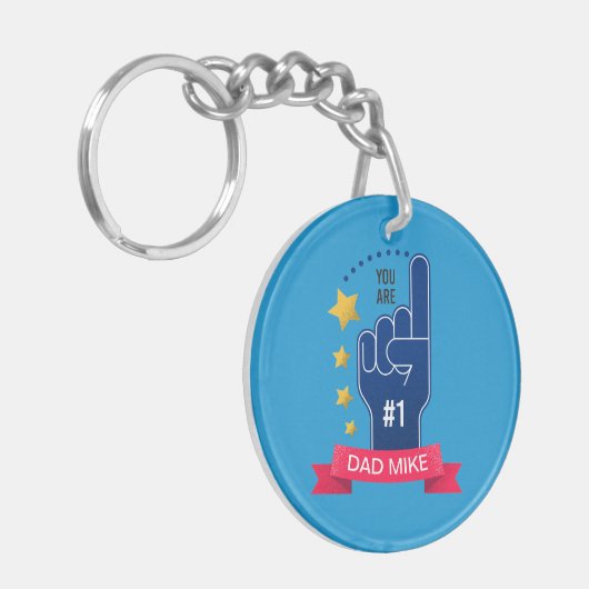 Persoonlijke aangepaste naam Vaderdag | Sleutelhan Sleutelhanger (Voorkant Links)