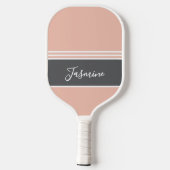 Persoonlijke aangepaste naam zachte koraalgrijs pickleball paddle (Achterkant)