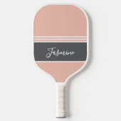 Persoonlijke aangepaste naam zachte koraalgrijs pickleball paddle (Voorkant)
