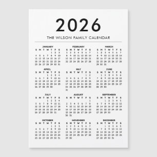 Persoonlijke aangepaste naamkalender 2027