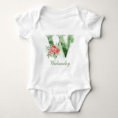 Persoonlijke aangepaste naammonogram | Babybody Romper (Voorkant)