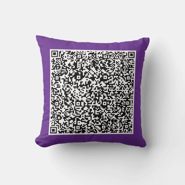 Persoonlijke Aangepaste QR Code Worp Kussen (Voorkant)
