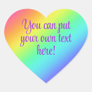 Persoonlijke Aangepaste Regenboog Hart Stickers