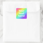 Persoonlijke aangepaste regenboogsticker vierkante sticker (Tas)
