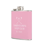 Persoonlijke aangepaste roze golfclubnaam heupfles (Links)