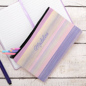 Persoonlijke aangepaste roze violet paarse strepen etui