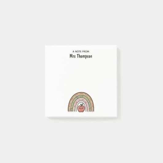 Persoonlijke aangepaste school leraar appel regenb post-it® notes (Voorkant)