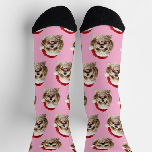 Persoonlijke Aangepaste Shitszu Kerstmis Sokken (Top)