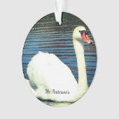 Persoonlijke aangepaste zwaanfoto ornament (voorkant)