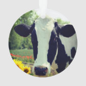 Persoonlijke aangepaste zwart-wit koe foto ornament (achterkant)