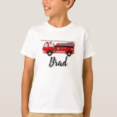 Persoonlijke aanpasbare brandweerwagen van het kin t-shirt (Voorkant)