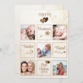 Persoonlijke Aanpasbare Moederdag Fotokaart Feestdagenkaart (Voorkant / Achterkant)