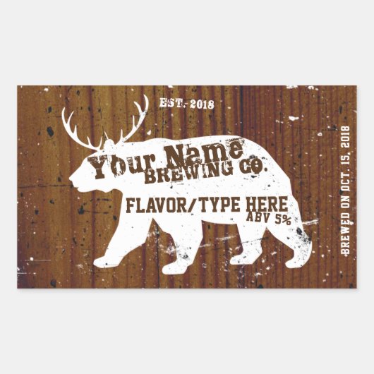 Persoonlijke aanpasbare thuisbrouwlabels rechthoekige sticker (Voorkant)