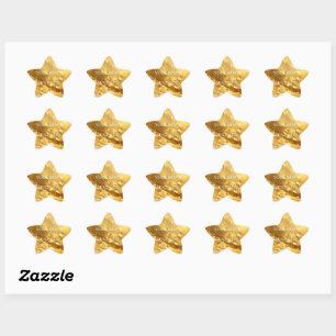 Persoonlijke Aanpassing Uw Eigen Foto & Tekst Goud Ster Sticker