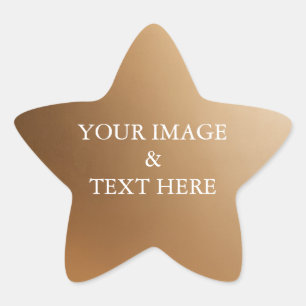 Persoonlijke Aanpassing Uw Eigen Foto & Tekst Goud Ster Sticker