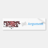 Persoonlijke aanval ≠ argument bumpersticker (Voorkant)