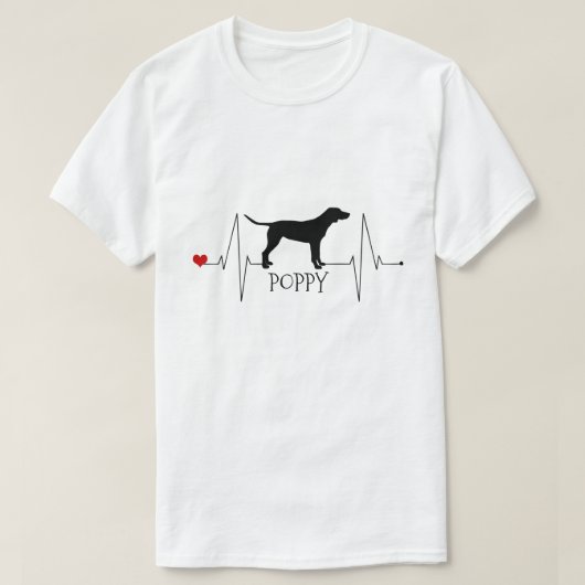 Persoonlijke aanwijzer houdt van mijn hond hartsla t-shirt (Design voorkant)