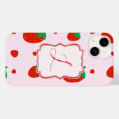 Persoonlijke aardbei iPhone hoes (Achterkant (horizontaal))