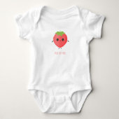 Persoonlijke aardbei naam knuffel baby outfit romper (Voorkant)