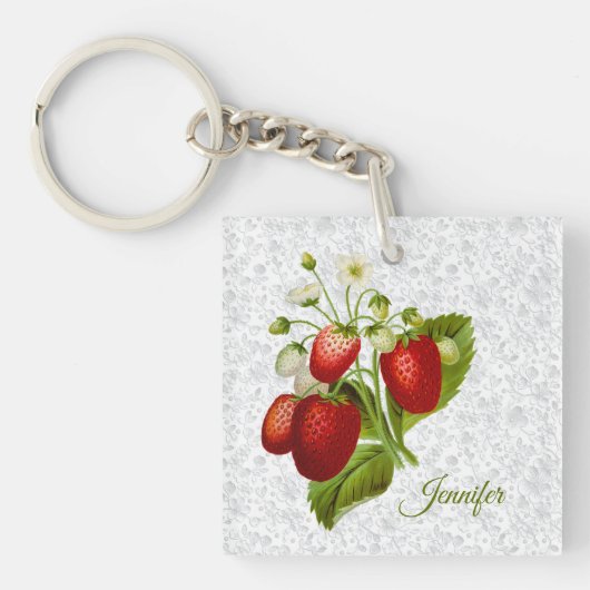 Persoonlijke Aardbei Sleutelhanger (Voorkant)