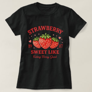 Persoonlijke Aardbei Zoete Aangepaste Geboortejaar T-shirt