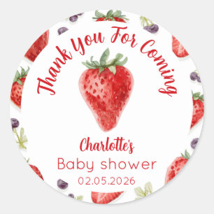 Persoonlijke aardbei zoete baby shower stickers