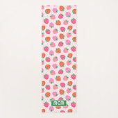 Persoonlijke aardbeienruitjes Kerstmis Roze Yogamat (Voorkant)