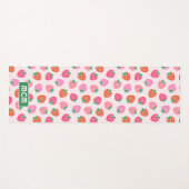 Persoonlijke aardbeienruitjes Kerstmis Roze Yogamat (Voorkant (horizontaal))