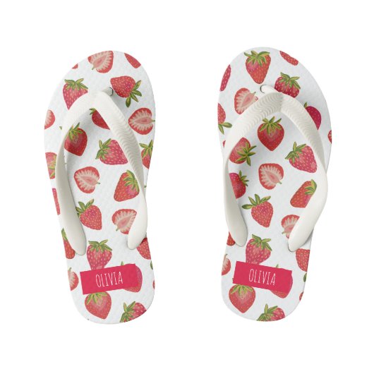 Persoonlijke aardbeienzomer kinder teenslippers (Voetbed)