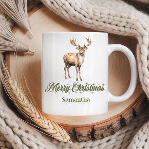 Persoonlijke aardetinten Kerst Koffiemok