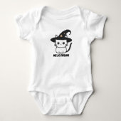 Persoonlijke Aardige Heks Kat Grappige Halloween Romper (Voorkant)