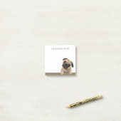 Persoonlijke Aardige Pug Hondjeshond Naam Post-it® Notes (Op bureau)