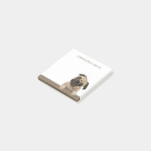 Persoonlijke Aardige Pug Hondjeshond Naam Post-it® Notes (Schuin)