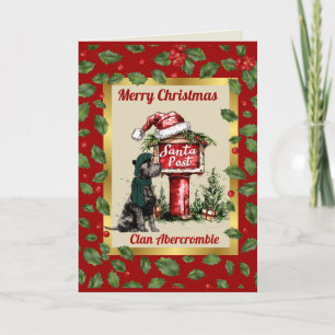 Persoonlijke Abercrombie Scottie Dog & Wapen Kerst Kaart