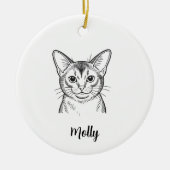 Persoonlijke Abessijnse Katten Kerstmis Keramisch Ornament (Voorkant)