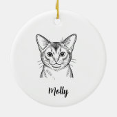 Persoonlijke Abessijnse Katten Kerstmis Keramisch Ornament (Achterkant)