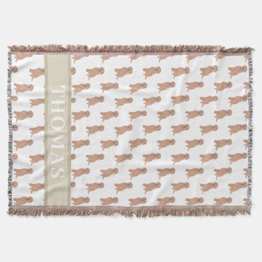 Persoonlijke Abrikozenrood Golden Doodle Deken (Voorkant)