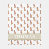 Persoonlijke Abrikozenrood Golden Doodle Fleece Deken (Voorkant)