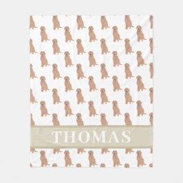 Persoonlijke Abrikozenrood Golden Doodle Fleece Deken