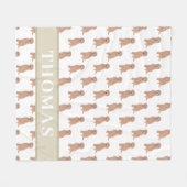 Persoonlijke Abrikozenrood Golden Doodle Fleece Deken (Voorkant (Horizontaal))