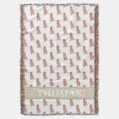 Persoonlijke Abrikozenrood Gouden Doodle Deken (Voorkant Verticaal)