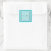Persoonlijke Abstract Blauw & Wit Vierkante Sticker (Tas)