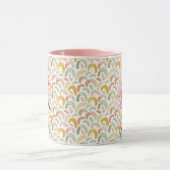 Persoonlijke Abstract Boho Chic Monogrammok - R Mok (Midden)