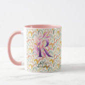 Persoonlijke Abstract Boho Chic Monogrammok - R Mok (Links)