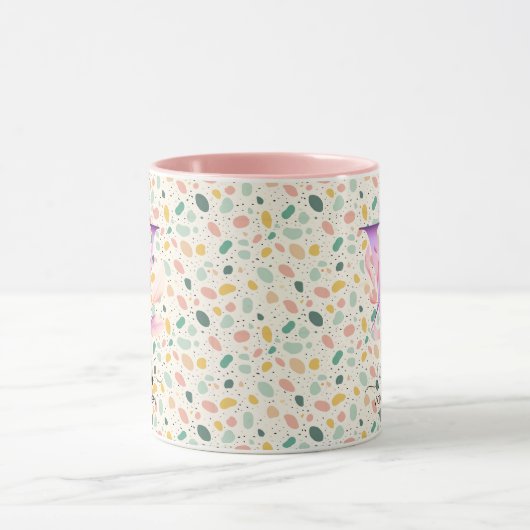 Persoonlijke Abstract Boho Chic Monogrammok - V Mok (Midden)