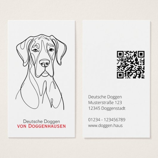 Persoonlijke Abstract Dog Great Dane Visitekaartje (Voorkant /achterkant)