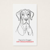Persoonlijke Abstract Dog Great Dane Visitekaartje (Voorkant)