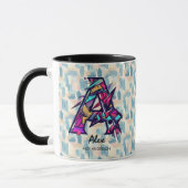 Persoonlijke Abstract Geometrische Monogrammok - A Mok (Links)