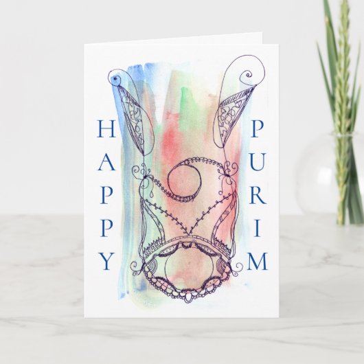 Persoonlijke Abstract Megillah voor Purim Kaart (Voorkant)