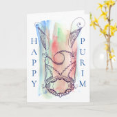 Persoonlijke Abstract Megillah voor Purim Kaart (Gele Bloem)